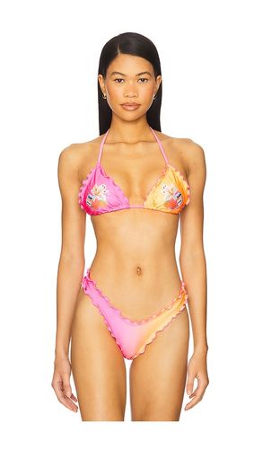 Lettuce Edge Bralette Bikini Top in Orange, Pink. - size L (also in M, S, XS) - Kulani Kinis - Modalova