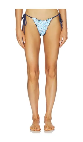 Lettuce Edge Side Tie Bikini Bottom in Blue. - size L (also in M, XL) - Kulani Kinis - Modalova