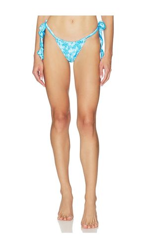 Lettuce Tie Ruched Thong Bikini Bottom in Blue. - size L (also in M, S, XS) - Kulani Kinis - Modalova