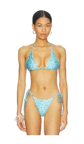 Decorative Bind Halter Bikini Top in Blue,White. - size M (also in S) - Kulani Kinis - Modalova