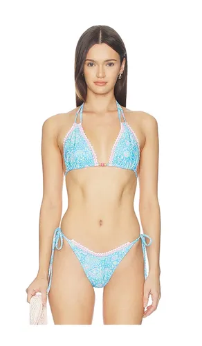 Crochet Halter Bikini Top in Blue. - size M (also in S, XS) - Kulani Kinis - Modalova
