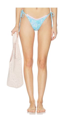 Crochet Dipped Cheeky Tie Bikini Bottom in Teal. - size L (also in M, S, XL) - Kulani Kinis - Modalova
