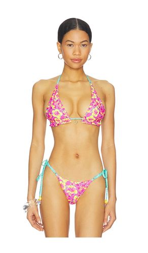 Frill Halter Bralette Bikini Top in Fuchsia. - size L (also in M, S) - Kulani Kinis - Modalova