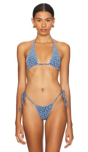 X Lexi Hidalgo Bind Tie Halter in Blue. - size L (also in M, S) - Kulani Kinis - Modalova