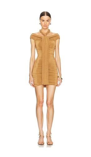 Textured Slinky Mini Dress in Tan. - size M (also in S, XS, XXS) - Khanums - Modalova