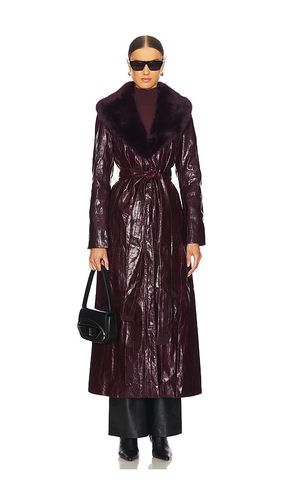 Bordeaux Faux Fur Collar Coat in Wine. - size M (also in S) - Kim Shui - Modalova