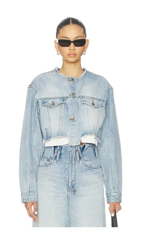 Torn Off Crop Trucker Jacket in Baby Blue. - size L (also in M, S) - Ksubi - Modalova