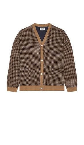 Chevron Jacquard Knit Cardigan in Tan. - size L (also in M, S) - KROST - Modalova