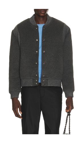 Wool Rib Varsity Jacket in Grey. - size L (also in M, S, XL/1X) - KROST - Modalova