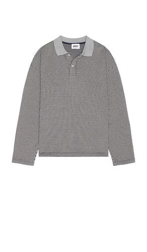 Houndstooth Jacquard Knit Rugby Polo in Grey. - size L (also in M, S, XL/1X) - KROST - Modalova