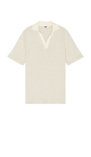 Striped Short Sleeve Polo Shirt in Cream. - size XL/1X (also in S, XS) - KROST - Modalova