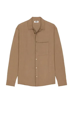 Blanket Stitch Shirt in Brown. - size L (also in S) - KROST - Modalova