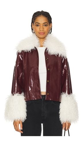 Bonnie Faux Fur Vinyl Jacket in Burgundy. - size L (also in M, XS) - Kitri - Modalova