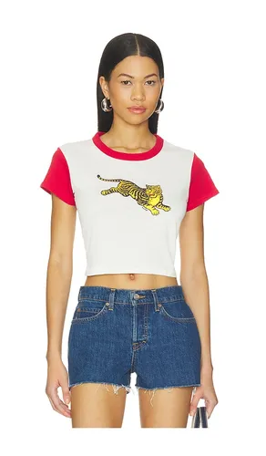 Jumping Tiger Cropped T-shirt in White. - size L (also in M, XS) - Kenzo - Modalova