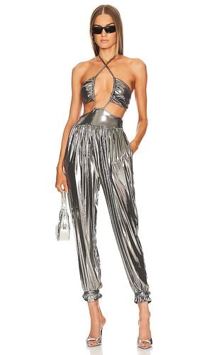 Blair Jumpsuit in Metallic Silver. - size L (also in M, S, XL, XS) - L'Academie - Modalova