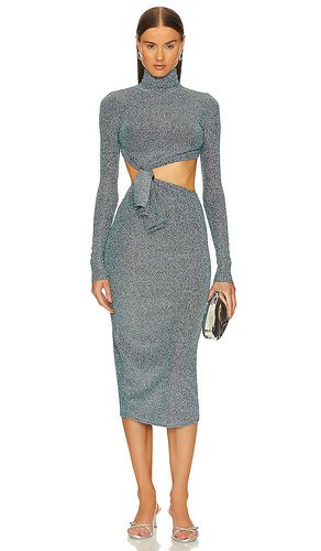 Metallic Knit Knotted Midi Dress in Blue. - size M (also in XS) - L'Academie - Modalova