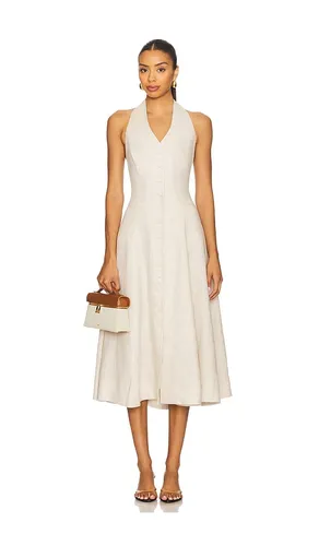 Uma Linen Midi Dress in Beige. - size S (also in M) - L'Academie - Modalova