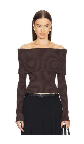 By Marianna Namir Off Shoulder Sweater in Chocolate. - size L (also in M, S) - L'Academie - Modalova