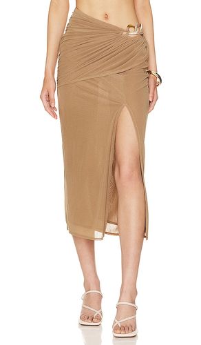 Florra Midi Skirt in Taupe. - size L (also in M, S, XL, XS) - L'Academie - Modalova