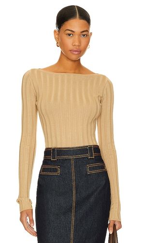 X Marianna Kayce Long Sleeve Rib Top in Beige. - size L (also in M, S, XL) - L'Academie - Modalova