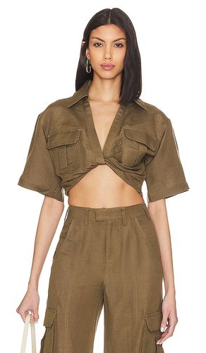 The Chrisa Crop Blouse in Olive. - size L (also in M, S, XS, XXS) - L'Academie - Modalova
