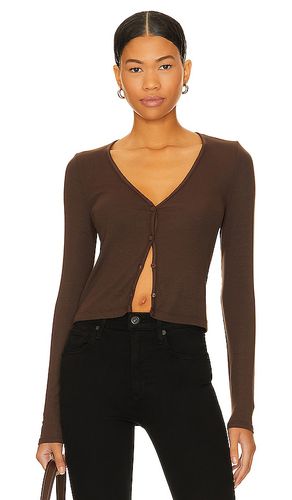 Sweet V Cardi in Chocolate. - size L (also in M, S, XL, XS) - LA Made - Modalova