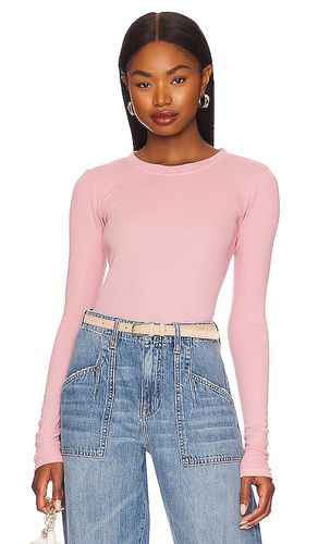 Long Sleeve Crew Neck Top in Rose. - size L (also in M, S, XL, XS) - LA Made - Modalova