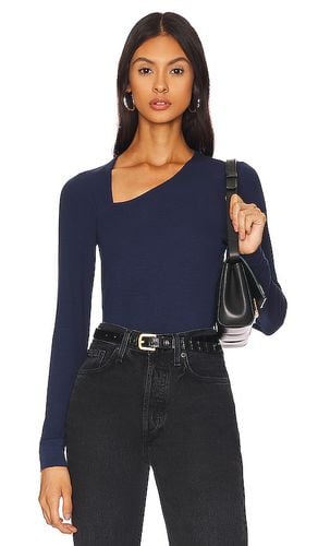 Ysabel Angled Neckline Top in Navy. - size L (also in M, XL) - LA Made - Modalova