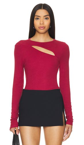 Verge Peek A Boo Long Sleeve Top in Burgundy. - size M (also in L, S) - LA Made - Modalova