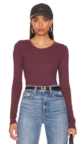 Long Sleeve Crew Neck Top in Burgundy. - size L (also in M, S, XL, XS) - LA Made - Modalova