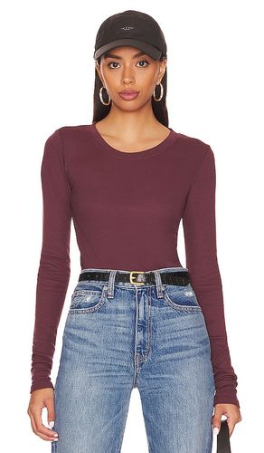 Long Sleeve Crew Neck Top in Burgundy. - size M (also in S, XL, XS) - LA Made - Modalova