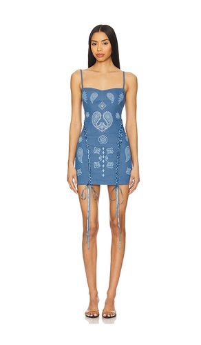 X REVOLVE Lace Up Denim Mini Dress in . - size L (also in M, S, XL, XS) - Leslie Amon - Modalova