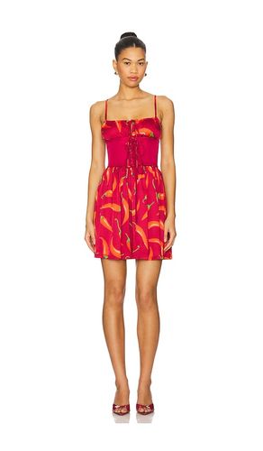 Slip Corset Mini Dress in Red. - size L (also in M, S, XL, XS) - Leslie Amon - Modalova