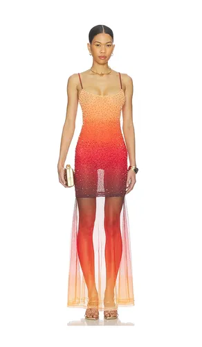 Sunset Flow Dress in Orange,Red. - size M (also in L, XL) - Leslie Amon - Modalova