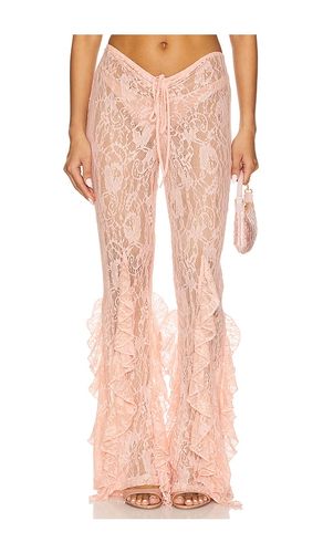 X REVOLVE Ruffle Pant in Rose. - size L (also in M) - Leslie Amon - Modalova