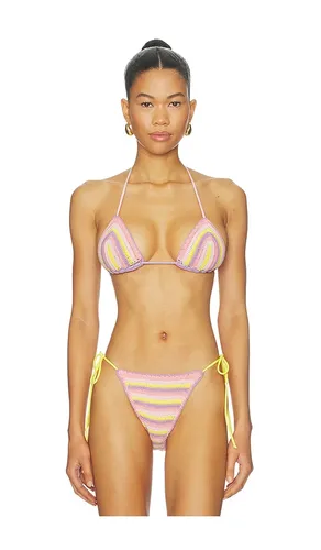 Oli Rainbow Crochet Bikini Top in Pink,Purple. - size S (also in XL) - Leslie Amon - Modalova
