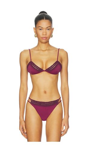 Garis Trim Bikini Top in Burgundy. - size S (also in XS) - Leslie Amon - Modalova