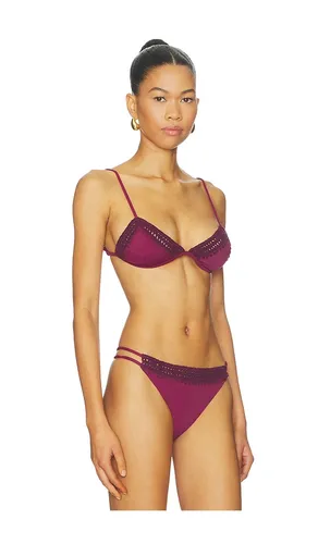 Garis Trim Bikini Top in Burgundy. - size S (also in XS) - Leslie Amon - Modalova