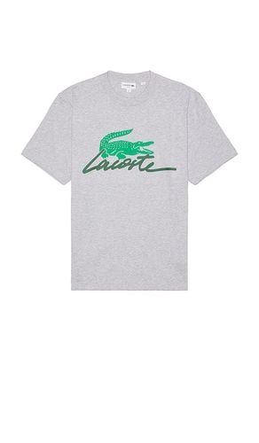 Camiseta croc en color gris claro talla L en - Light Grey. Talla L (también en M, S, XL/1X) - Lacoste - Modalova