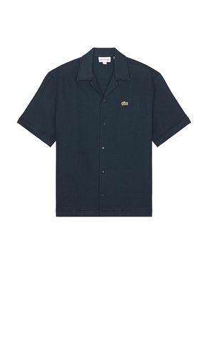 Waffle Textured Monochrome Shirt in Navy. - size 38 (also in 40, 42) - Lacoste - Modalova