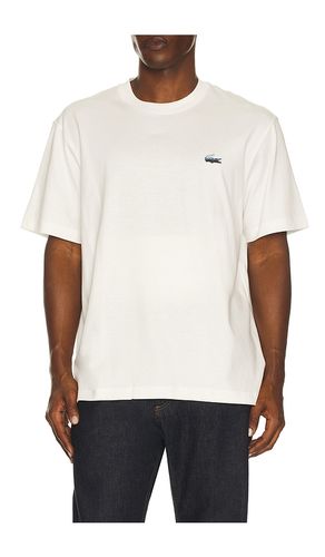 Heavy jersey landscape crocodile print t-shirt in color white size 5 (also in 7) - Lacoste - Modalova