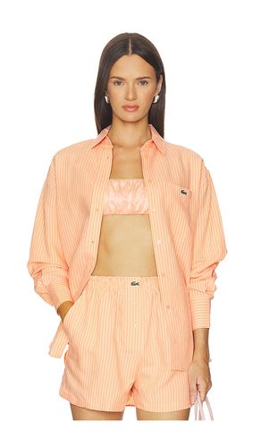 Oversized Fit Toile Shirt in Peach. - size 0 (also in 12, 2, 4, 40, 8) - Lacoste - Modalova