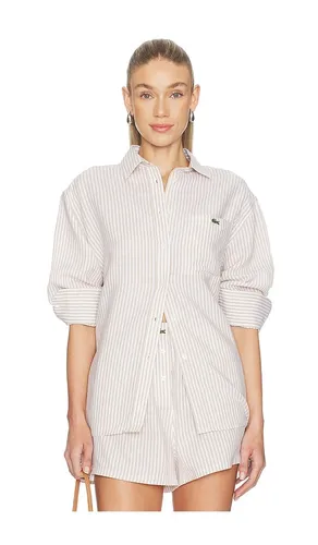 Oversized Fit Toile Shirt in Beige. - size 12 (also in 2, 36, 38, 4, 42) - Lacoste - Modalova