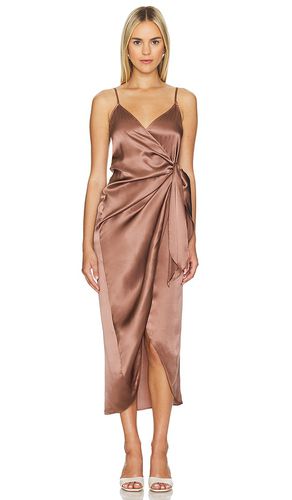 Amilia cami wrap dress en color marrón talla 0 en - Brown. Talla 0 (también en 00, 10, 2, 4, 6, 8) - L'AGENCE - Modalova