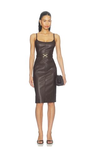 Halia Buckle Midi Dress in Chocolate. - size 6 (also in 8) - L'AGENCE - Modalova