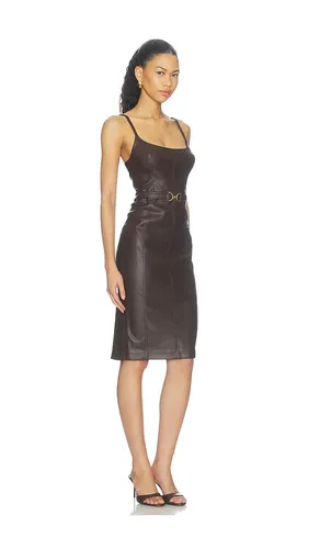 Halia Buckle Midi Dress in Chocolate. - size 0 (also in 10, 2, 4, 6, 8) - L'AGENCE - Modalova