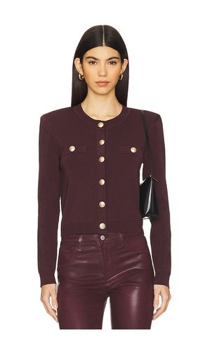 Toulouse Cropped Crew Neck Cardi in Wine. - size L (also in S, XS) - L'AGENCE - Modalova