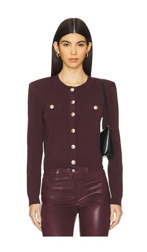 Toulouse Cropped Crew Neck Cardi in Wine. - size L (also in XL, XS) - L'AGENCE - Modalova