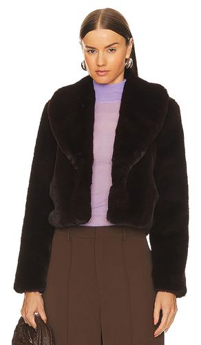 Davy Crop Faux Fur Jacket in Chocolate. - size 10 (also in 12) - L'AGENCE - Modalova