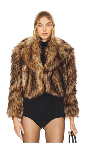 Aura Crop Faux Fur Coat in Tan. - size 10 (also in 12) - L'AGENCE - Modalova